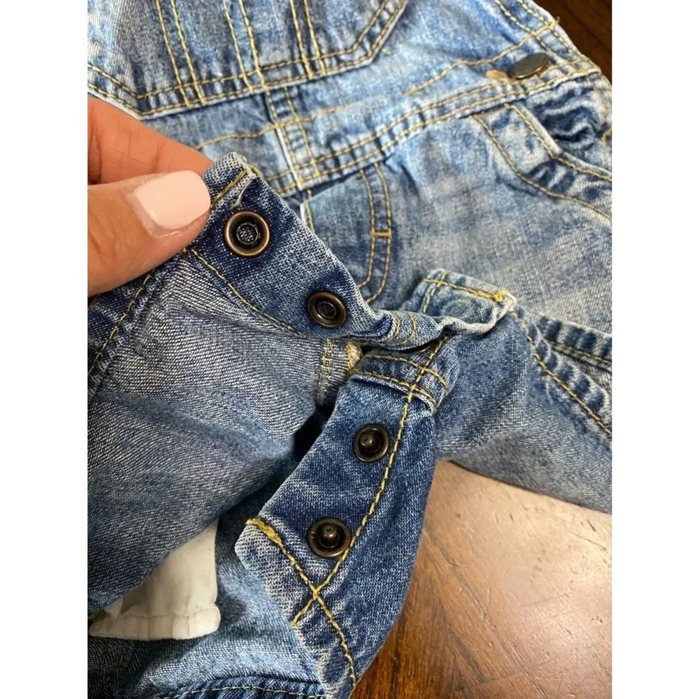 OshKosh B'gosh Light Blue Denim Short Overalls